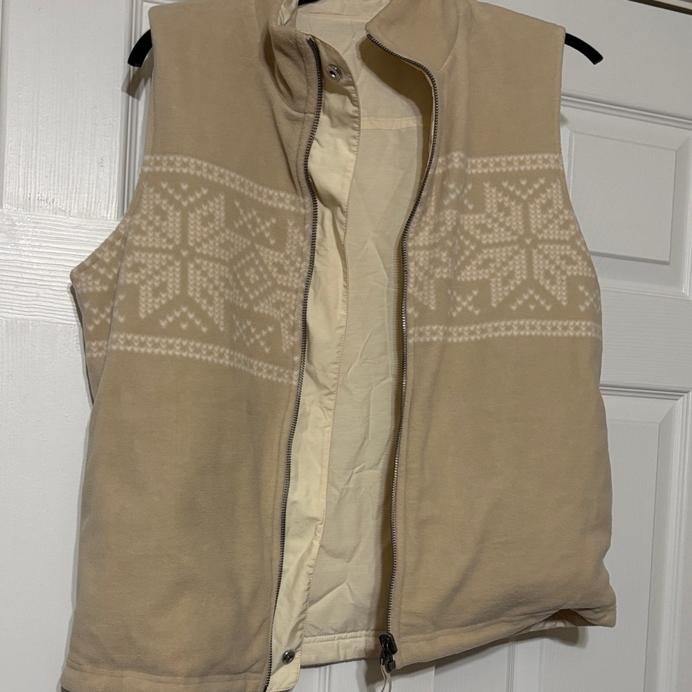 Tan Snowflake Pattern Vest